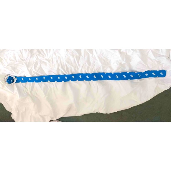 Azure Blue Alessandra Rich Pleated Embellished Silk Crepe de Chine Dress - Picture 13 of 16